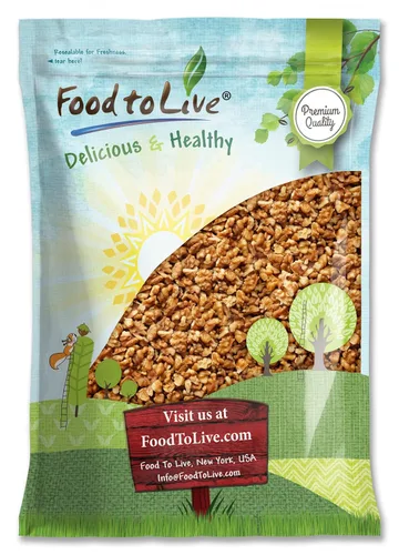 Vista 8 de Food to Live Piezas de nogal de California, 8 onzas, nueces picadas, sin cáscara, crudas, sin sal, veganas, a granel. Buena fuente de proteínas