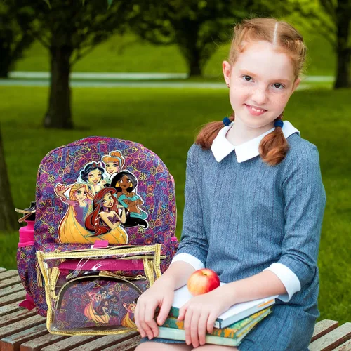 Vista 6 de Juego de mochila de 16 pulgadas para niñas y niños, mochila escolar para niños de jardín de infantes y primaria con accesorios para la escuela