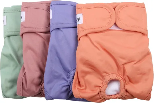 Vista 12 de JoyDaog Pañales para perros pequeños, paquete de 4 pañales reutilizables para cachorros, S