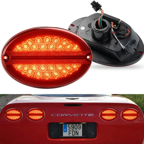 Vista 4 de Ensamble de luz indicadora de giro LED C5 Corvette para Chevy Corvette C5 1997 1998 1999 2000 2001 2002 2003 2004 Chevy-C5 Lámparas de freno