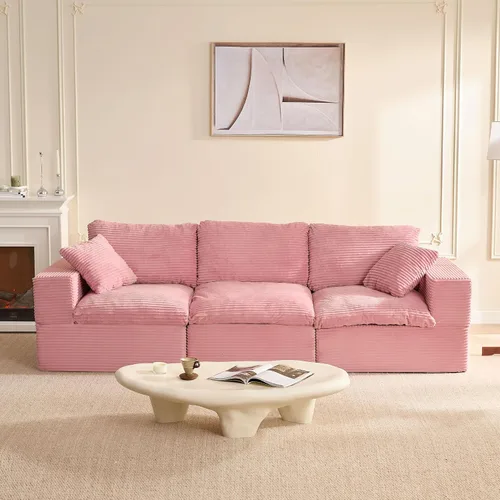 Vista 21 de Sofás seccionales de 106.3 pulgadas para sala de estar, sofá en nube, sofá modular seccional, sofá convertible, sofá de asiento profundo, juego