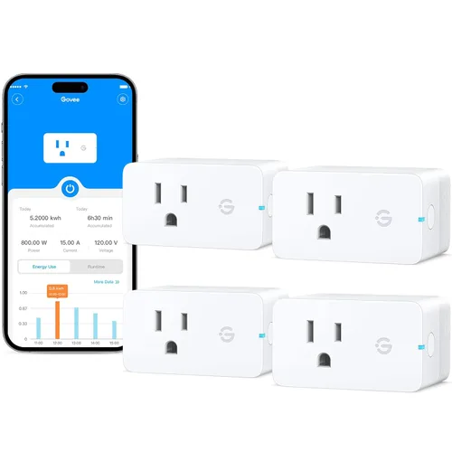 Vista 11 de Govee Enchufe inteligente con monitoreo de energía, WiFi Bluetooth Plug funciona con Alexa y Google Assistant, 15 A enchufes inteligentes