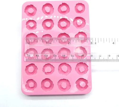 Vista 3 de Molde de silicona para cereales en forma de bucles, molde de 24 cavidades, molde de anillo de fruta para cera derretida, molde de cera NC075