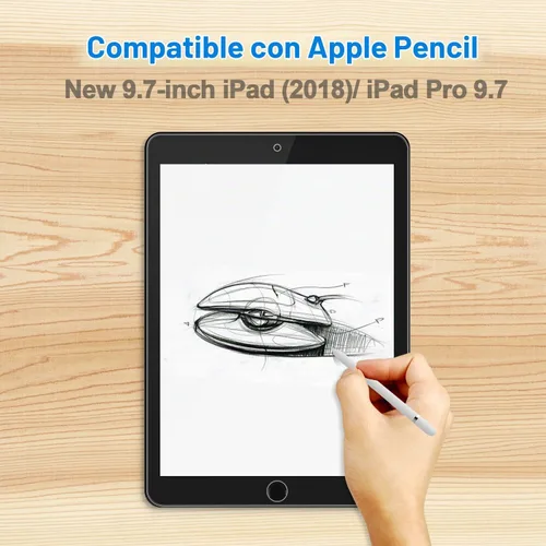Vista 3 de JETech Protector de pantalla para iPad 6/5, Air 2/1, Pro 9.7, paquete de 2