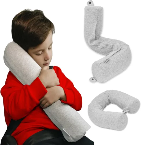 Vista 7 de Dot&Dot Almohada de viaje de espuma viscoelástica para aviones - Almohada de viaje para dormir - Almohada de avión para soporte cervical - Almohada