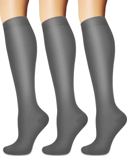 Vista 34 de Calcetines de compresión para mujeres y hombres circulación (3 pares) son el mejor apoyo para correr, atletismo, ciclismo, senderismo
