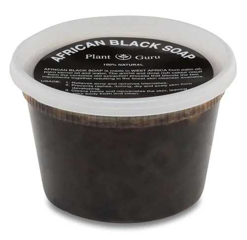 Vista 13 de Pasta de jabón negro africano de 8 onzas. 100% crudo, puro y natural de Ghana. Tratamiento para el acné, ayuda contra el eccema y la psoriasis, piel