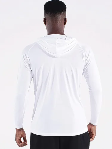 Vista 5 de Neleus - Camiseta deportiva de manga larga con capucha para hombre, ideal para correr