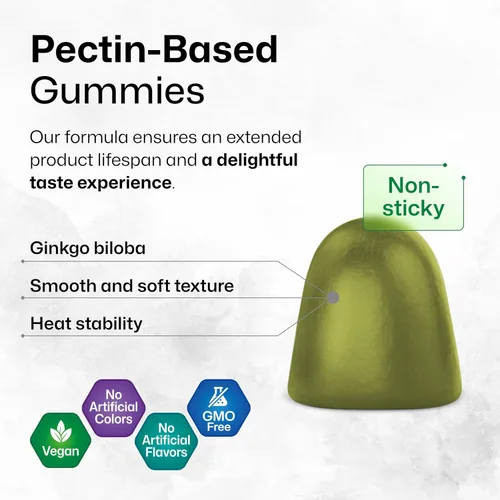 Vista 4 de BIO KRAUTER® Ginkgo Biloba para apoyo cerebral - Suplemento vegano de ginkgo biloba para calma, concentración y memoria - 90 gomitas de ginkgo