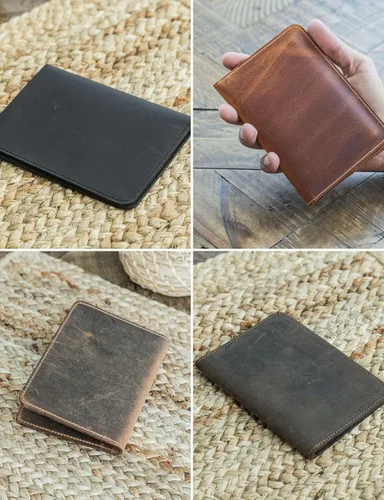 Vista 30 de Handcrafted Genuine Leather Wallets, Minimalist Cardholders, and Passport Covers, Handmade Gift