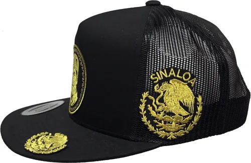 Vista 2 de Capsnmore El Chapo Guzman Logo Federal 3 Logos Hat Mesh Snapback