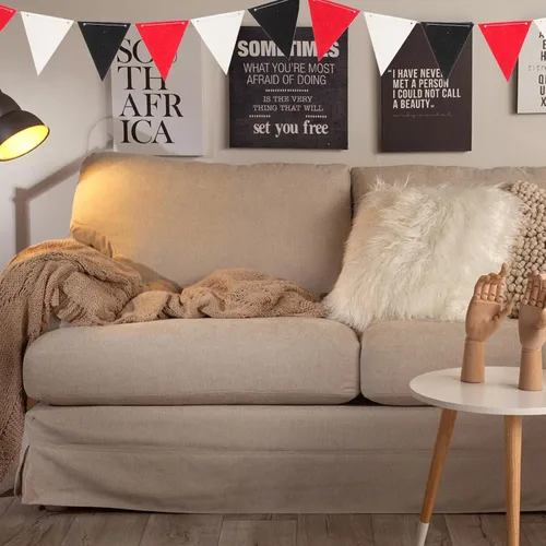 Vista 8 de 2 pancartas decorativas para fiestas, banderines negros, rojos, blancos, triangulares, suministros de fiesta de felicitaciones, suministros