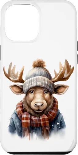Vista 26 de Cute Moose with Winter Hat & Scarf Case for iPhone 17