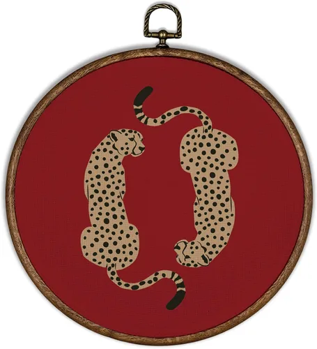 Vista 14 de XBBMGG Decoración artística de pared de leopardo retro verde esmeralda, decoración moderna estética de guepardo, decoración redonda para colgar