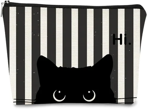 Vista 15 de Regalos de Gatos - Pequeña bolsa de maquillaje, bolsa de cosméticos para amantes de los gatos, bolsa de maquillaje para adolescentes y mujeres, cat 1