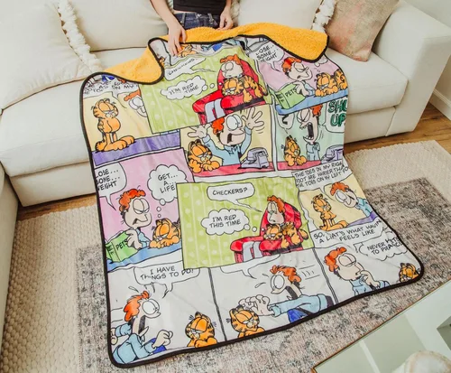 Vista 7 de Garfield and Jon - Manta de forro polar Sherpa con paneles de cómic, funda de poliéster suave para sofá, cama, 50 x 60 pulgadas