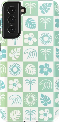 Vista 67 de Casely Funda para Galaxy S21 Here Comes The Sun Colorblock Sunset Diseño protector delgado esencial de doble capa Aquí viene el sol