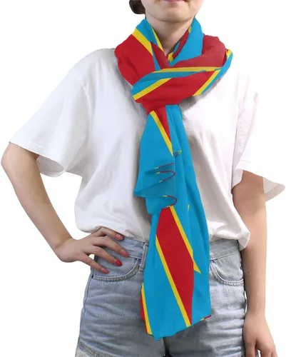 Vista 3 de Moda ligera bandera de Maryland gasa seda larga bufanda chal abrigo