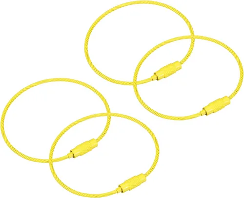 Vista 14 de uxcell Llaveros de cable, llaveros de alambre para cordones, llaveros