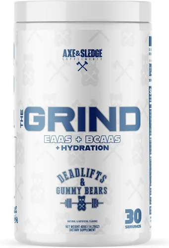 Vista 5 de Axe & Sledge The Grind Essential Aminoácidos Polvo EAA y BCAA Recuperación muscular y electrolitos para hidratación Sin estimulantes, vegano