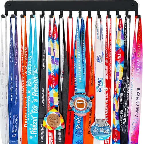 Vista 10 de Medal Hanger Display Rack-Wall Mount Steel for 63+ Medals Easy to Install