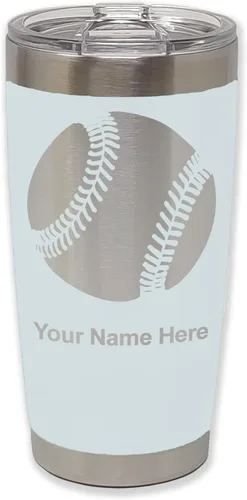 Vista 8 de LaserGram Vaso personalizado de 20 onzas, pelota de béisbol (verde camuflado)