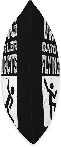 Vista 2 de Warning baton twirler flying objects majorette practise Throw Pillow