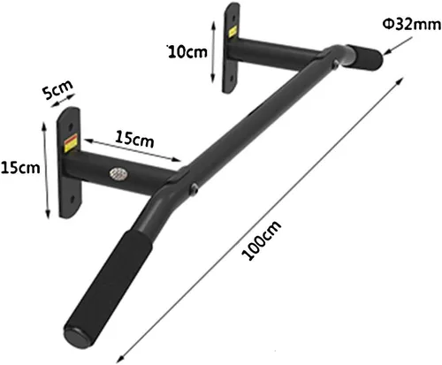 Vista 2 de Pull-Up Bars Wall-Mounted Pull-up Rods,Steel Horizontal Bars in The Door Corridor,Upper Body Muscle Exercise Fitness Equipment,Easy to Install,Load