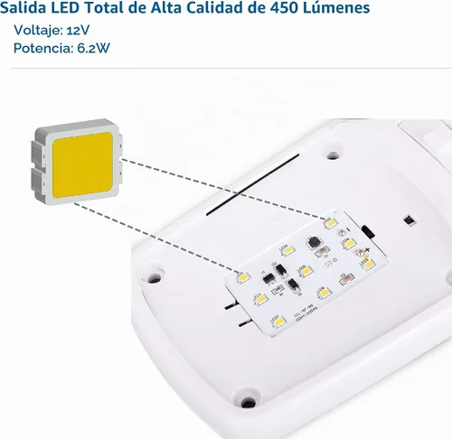 Vista 3 de Lumitronics Luces LED para interior de caravana, luz cálida suave y acogedora, lámpara de techo de cámper de 12 voltios para interior de caravana