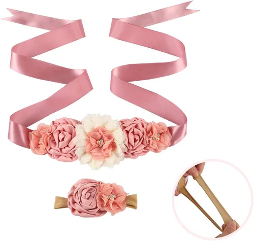 Vista 4 de Hosukko - Vestidos para mí y mamá, cinturón y diadema (bolsillos laterales).