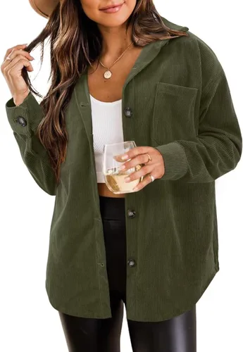 Vista 152 de ZOLUCKY Chaqueta de manga larga con botones para mujer, talla grande, blusas