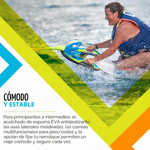 Vista 3 de You Got This 260 Board and Handle Combo with EVA Foam Padding, All-in-One Kneeboard, Wakeboard, Wakeskate, and Wakesurf Board for Kids, Teens, and
