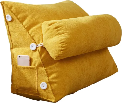 Vista 6 de Cojín de cuña para sofá cama con soporte para el cuello, almohada de apoyo para la espalda, almohadas de lectura para sentarse en la cama