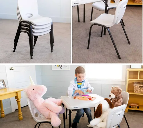 Vista 4 de LIFETIME 80383 Silla apilable para niños, almendra