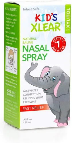 Vista 4 de Xlear Spray nasal salino natural de xilitol para niños, descongestionante diario, hidratante de nariz, 0.75 onzas líquidas (paquete de 2)