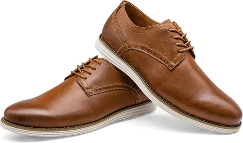 Vista 6 de Vostey Zapatos de vestir de cuero para hombre, zapatos de vestir casuales para hombres, zapatos de cuero Oxford para hombres