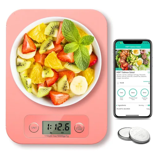 Vista 12 de URAMAZ Báscula de alimentos con calculadora nutricional, báscula digital de alimentos para báscula de cocina gramos y onzas, báscula inteligente