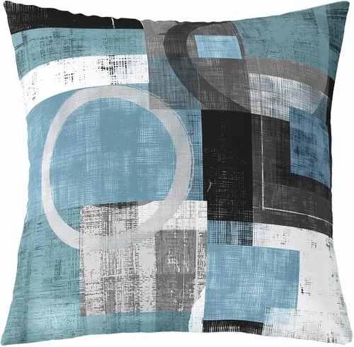 Vista 31 de Funda de almohada moderna con estampado de líneas geométricas de doble cara de 16 x 16 pulgadas, funda de almohada cuadrada suave con remolinos