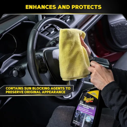 Vista 7 de Meguiar's Quik - Limpiador de detalladores de interiores, limpieza rápida en aerosol y refresca el interior del automóvil, uso en plástico, cuero