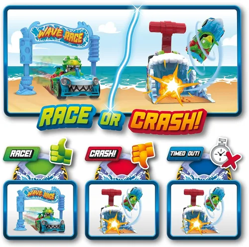 Vista 4 de T-RACERS Wave Race – Lanzador interactivo, con conductor exclusivo y coche.