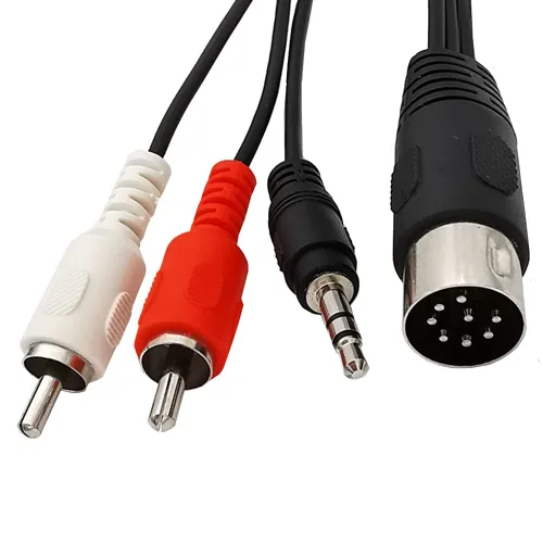 Vista 2 de Seadream Cable de audio DIN de 6 pies y 8 pines macho a 2RCA macho y 3 puertos de 0.138 in