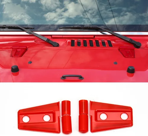 Vista 10 de Kit de moldura de cubierta de bisagra de capó 2 piezas para Jeep Wrangler JK JKU 2007-2018 (verde)