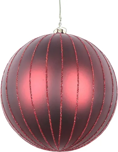 Vista 10 de Vickerman Adorno navideño de bola de avena mate con purpurina de 5 pulgadas. Incluye 4 piezas por bolsa.