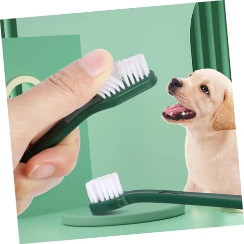 Vista 8 de 1 set de cepillo de dientes para mascotas para perros de doble cabeza cepillo de dientes para cachorro kit para cuidado bucal cerdas suaves para una