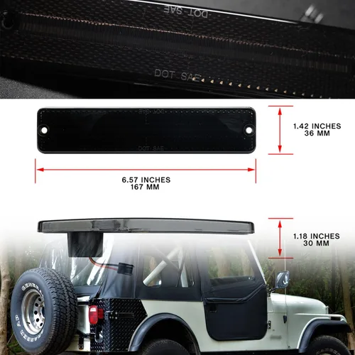 Vista 8 de Luces de marcador laterales LED de repuesto para 1972-1986 J'eep CJ5 CJ7, 1984-1991 Grand Wagoneer J10 J20 Pickup ámbar delantero rojo trasero