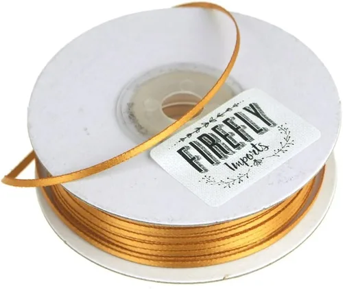 Vista 49 de HOMEFORD Cinta de satén de doble cara para envolver regalos, 1/8 pulgadas, 100 yardas, oro antiguo