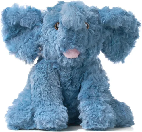 Vista 9 de Hopearl Adorable juguete de elefante de ternero de peluche con babero de punto colorido, elefante flexible, ultrasuave, regalo de cumpleaños