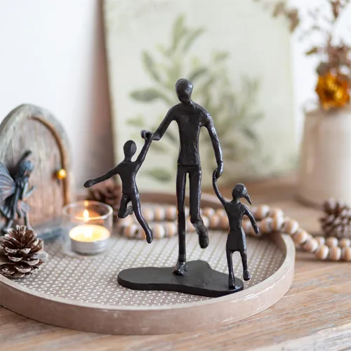 Vista 9 de Regalos de cumpleaños para papá de Sziqiqi - Estatua de hierro de amor entre padre e hijo, escultura para decoración del día del padre, boda