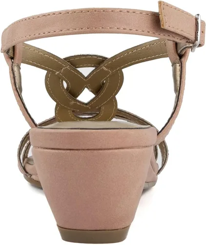 Vista 3 de London Fog Sandalias de vestir semi cuñas Macey para mujer