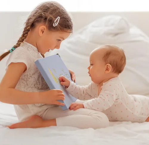 Vista 29 de Libro de recuerdos de bebé para niños y niñas – Libro atemporal para bebés de 5 años – Libro de recortes de diario neutro o álbum de fotos